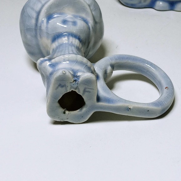 Big Head Kids Napkin Rings Blue Ceramic Baskets Set of 6 Napkin Holders (j) - Picture 8 of 8